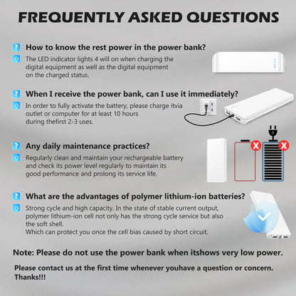 20000 Mah Portable Charger Power Bank Dual USB Battery Pack for Iphone, Ipad, Galaxy, Android, Pixel and Tablet (Blue)