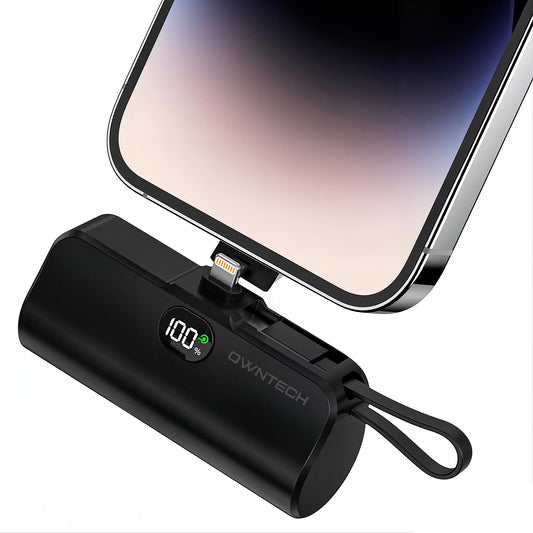 Cargador Portátil Banco De Energía Para Iphone Android Con Pantalla LED 5000Mah Mini Cargador Rápido Paquete De Batería Compatible Con Iphone 15/14/13/12